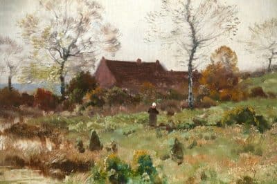 Pierre Emmanuel Eugene Damoye (1847-1916) HUGE Oil on Canvas - Image 7