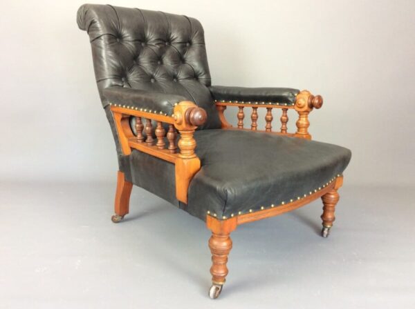 19th Century Reclining Library Reading Chair - Image 6