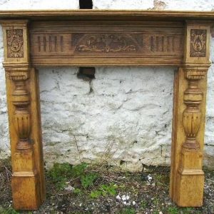 SOLD Victorian carved pine fire surround 19th century Antique Furniture