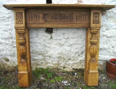 SOLD Victorian carved pine fire surround 19th century Antique Furniture 3
