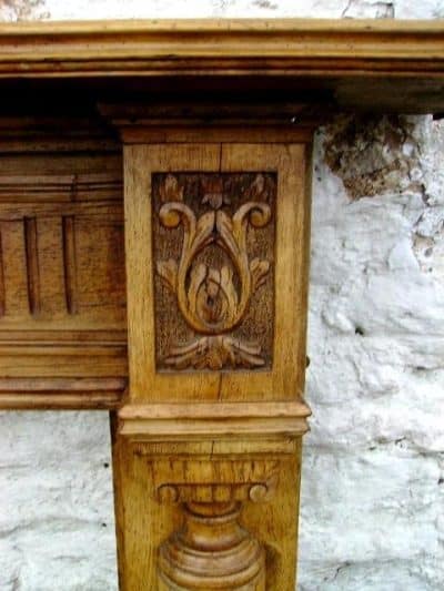 SOLD Victorian carved pine fire surround 19th century Antique Furniture 6