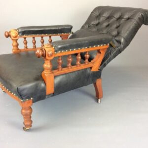 19th Century Reclining Library Reading Chair armchair Antique Chairs