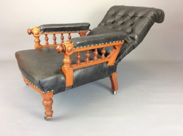 19th Century Reclining Library Reading Chair armchair Antique Chairs 3