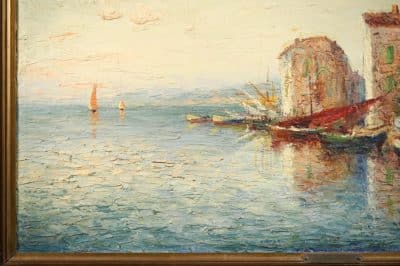 Huge Italo Giordani (1858-1928) Oil painting Antique Art 8