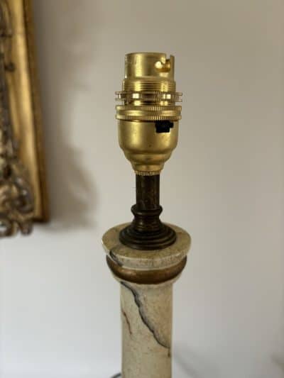 Pair of Faux Marble Column Table Lamps - Image 3