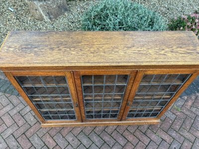 Arts & Crafts Glazed Oak Bookcase bookcase Antique Bookcases 4