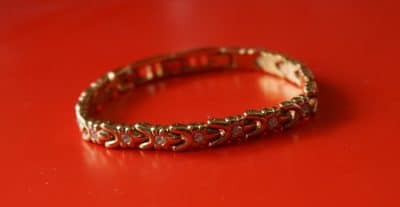 A Beautiful Gold Plated Rhinestone Bracelet - Gift