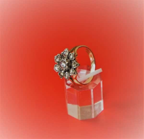 SALE – Vintage Gold Diamond Flower Ring – Boxed – FREE UK Postage Vintage Gold Diamond Rings Antique Bracelets 9