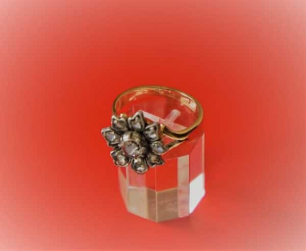 SALE – Vintage Gold Diamond Flower Ring – Boxed – FREE UK Postage Vintage Gold Diamond Rings Antique Bracelets 11