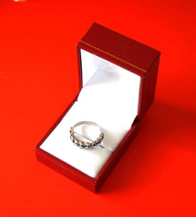 18ct White Gold Diamond and Sapphire Multi Stone Engagement - Eternity Ring- Ideal Gift / Present - Image 7