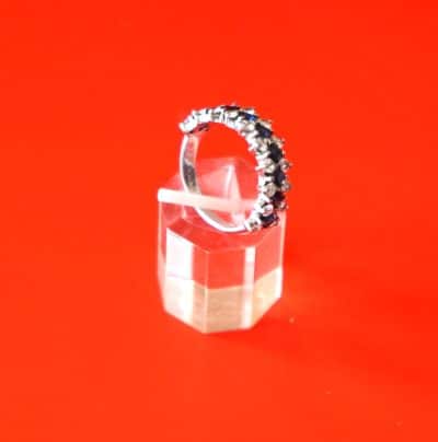 18ct White Gold Diamond and Sapphire Multi Stone Engagement - Eternity Ring- Ideal Gift / Present - Image 8