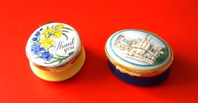 Two  Excellent as New Enamel Pill Boxes Antique Boxes 3