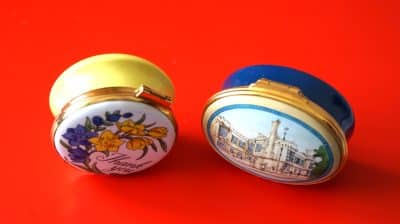 Two  Excellent as New Enamel Pill Boxes Antique Boxes 10