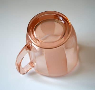 Art Deco Pink Pressed Glass Cream / Milk Jug 1930s antique glass Vintage 5