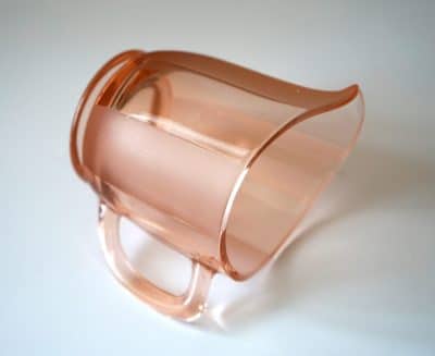 Art Deco Pink Pressed Glass Cream / Milk Jug 1930s - Image 6