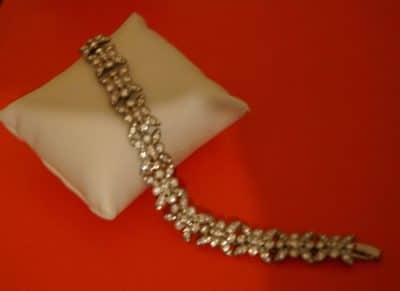 Beautiful Vintage Articulated Link Flower Monet Rhinestone Bracelet - Boxed - Image 6