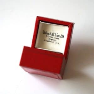 A Walter Bull and Sons Ltd, Brighton / Ring / Earrings / Cufflinks Box – Jewellery / Collectable Jewellery Box Antique Boxes