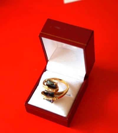 Beautiful Sparkling 10k Gold Plated Amethyst & Rhinestone Dress Ring Amethyst Ring Antique Jewellery 9