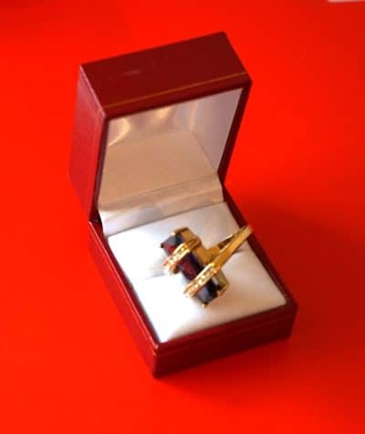 Beautiful Sparkling 10k Gold Plated Amethyst & Rhinestone Dress Ring Amethyst Ring Antique Jewellery 11