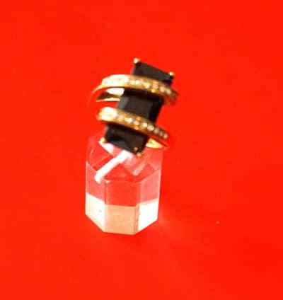 Beautiful Sparkling 10k Gold Plated Amethyst & Rhinestone Dress Ring Amethyst Ring Antique Jewellery 4