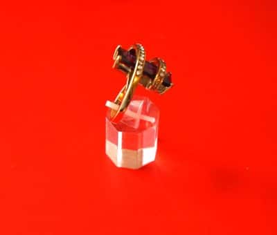 Beautiful Sparkling 10k Gold Plated Amethyst & Rhinestone Dress Ring Amethyst Ring Antique Jewellery 8