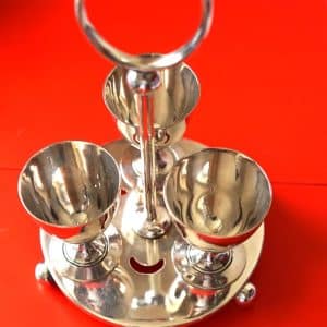Joseph Rodgers and Sons Sheffield E P Triple Egg Cup Stand – Ideal Gift Silver Plated Items Antique Silver