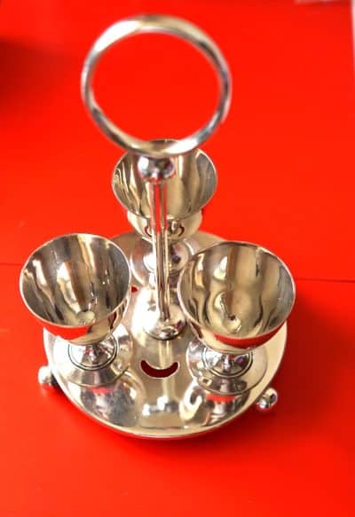 Joseph Rodgers and Sons Sheffield E P Triple Egg Cup Stand – Ideal Gift Silver Plated Items Antique Silver 3