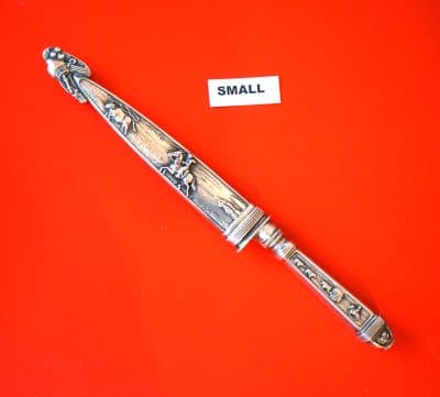 A Vintage Small 7 5/8″ Argentinian Gaucho Knife & Sheaf Antique / Vintage Silver Plate / E P N S Antique Knives 4