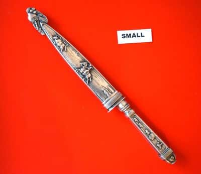 One Rare Vintage Nickel Silver Argentina Gaucho Knives and; Sheaths - Image 2