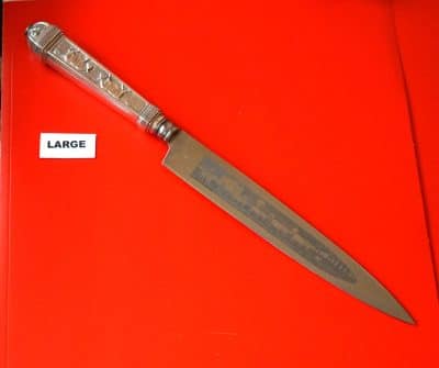Two Vintage Nickel Silver Argentina Gaucho Knives & Sheaths Pen knives Military & War Antiques 11