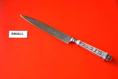 A Vintage Small 7 5/8″ Argentinian Gaucho Knife & Sheaf Antique / Vintage Silver Plate / E P N S Antique Knives 6