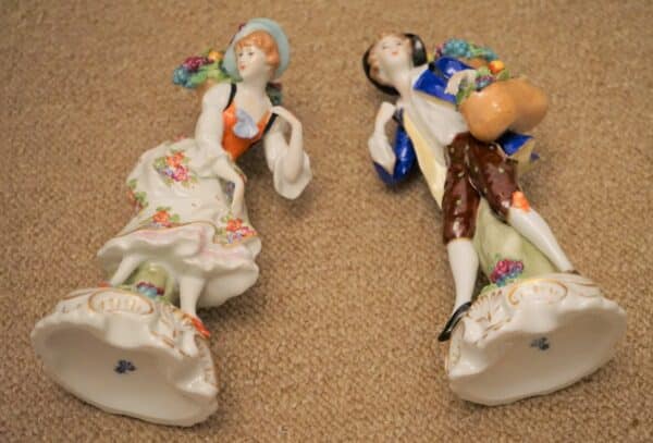 SALE - A Superb Pair of Antique SITZENDORF Thuringia Boy and Girl Figures - Image 7