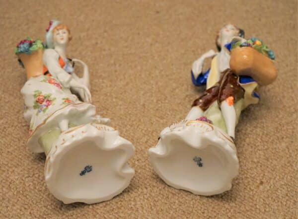 SALE - A Superb Pair of Antique SITZENDORF Thuringia Boy and Girl Figures - Image 8