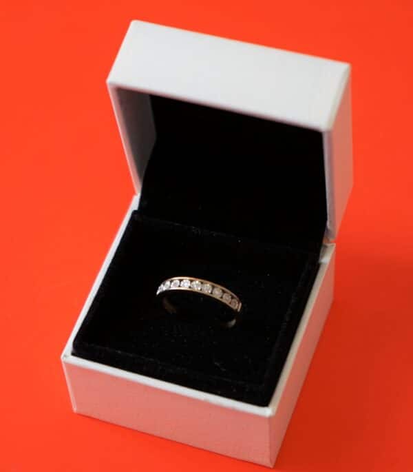 SALE – A Vintage 9ct Gold 9 Stone Diamond Wedding / Anniversary Ring Boxed – Ideal Present Cocktail Rings Antique Jewellery 3