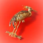 Large Vintage Gilt Rhinestone Peacock Brooch – Ideal Gift / Present Antique Jewellery