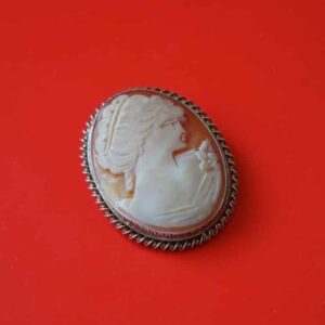 Vintage Silver Cameo Brooch / Pendant – Boxed Cocktail Rings Antique Jewellery 3