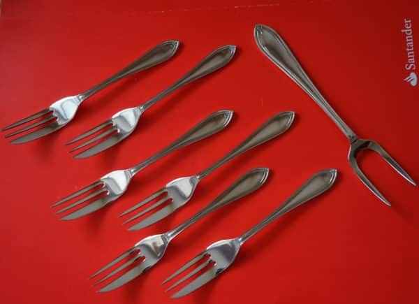 C1920 E.P.N.S. Boxed Set Pastry Forks – Wedding / Anniversary Gift Boxed Vintage Silver Plated Pastry Forks Antique Silver 4