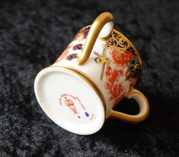 Antique Royal Crown Derby Miniature Three Handled Tyg - Image 2