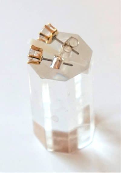 Vintage Gilt Cubic Zirconia Earrings Boxed - Image 3
