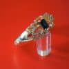 Vintage Gold Plated Blue Sapphire & Rhinestone Bangle - Ideal Gift - Image 5