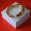 Vintage Gold Plated Blue Sapphire & Rhinestone Bangle - Ideal Gift - Image 4