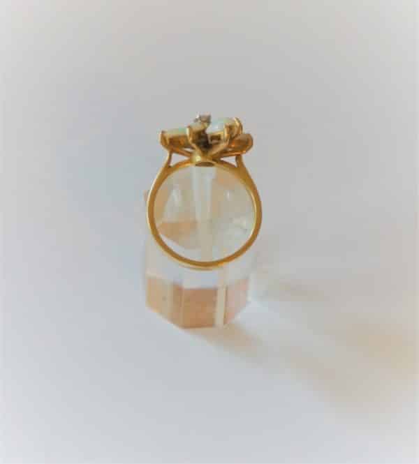SALE - Vintage Gold Diamond & Opal flower Ring - Boxed - FREE UK Postage - Image 5
