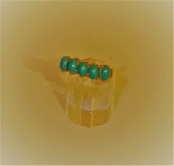 Vintage Gold Five Stone Turquoise Ring - Boxed - FREE UK Postage - Image 2