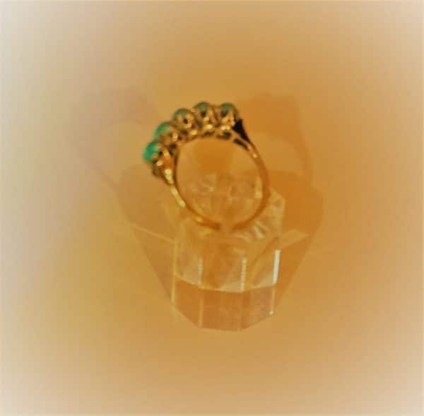 Vintage Gold Five Stone Turquoise Ring - Boxed - FREE UK Postage - Image 4