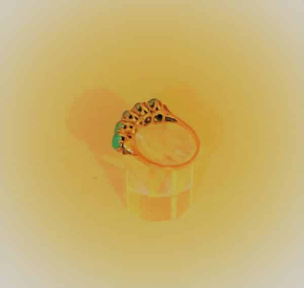 Vintage Gold Five Stone Turquoise Ring - Boxed - FREE UK Postage - Image 3