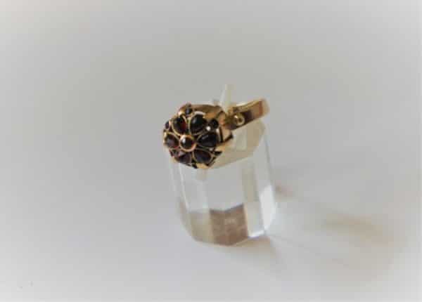 SALE – Vintage Gold Garnet flower Ring – Boxed – FREE UK Postage Vintage Diamond Rings Antique Bracelets 3