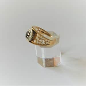 SALE – Vintage 9ct Ornate Gold Garnet & Diamond Ring – Boxed – FREE UK Postage Vintage Gold Gem Set Rings Antique Bracelets 3