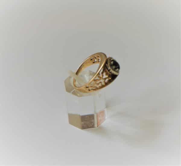 Vintage 9ct Ornate Gold Garnet and Diamond Ring - Boxed - FREE UK Postage - Image 2