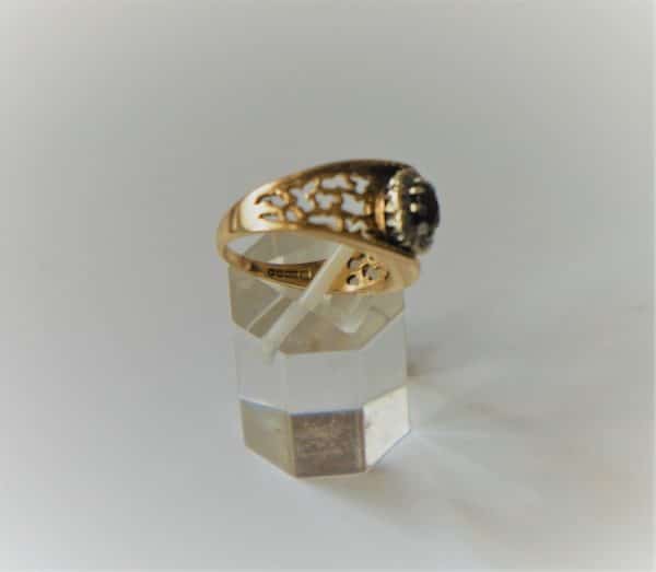 Vintage 9ct Ornate Gold Garnet and Diamond Ring - Boxed - FREE UK Postage - Image 3