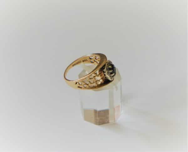 Vintage 9ct Ornate Gold Garnet and Diamond Ring - Boxed - FREE UK Postage - Image 5